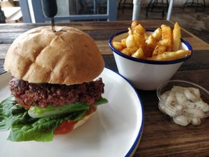 Chilli beef with red fries at Soul Burger in Randwick