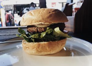 Just beef burger w pesto at Soul Burger in Randwick