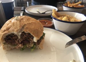Burger and fries  at Soul Burger in Randwick