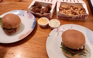 Sydney sider burger, truffle beef burger, cauliflower bites and fries  at Soul Burger in Randwick