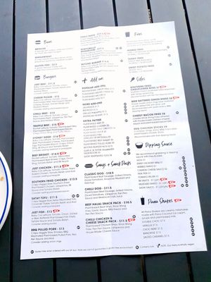 New menu (2020) at Soul Burger in Randwick