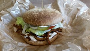 Seitan gyros burger at Green Bus in Wroclaw