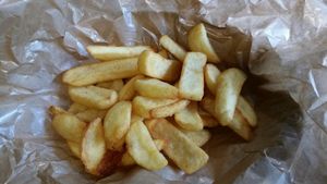 free fries for a loyal costumer :)  at Green Bus in Wroclaw