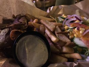 Kebab meal  at Green Bus in Wroclaw