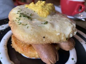 Sausage hash brown stack   at Sweet Release in Wellington