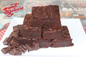 Vegan Dark Ghana Brownie  at Sweet Release in Wellington