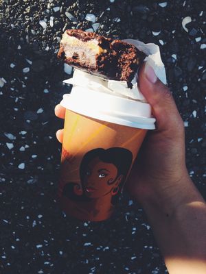 The infamous peanut butter brownies - peeerfection!  at Sweet Release in Wellington