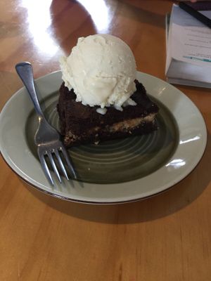 PB brownie with ice cream  at Sweet Release in Wellington