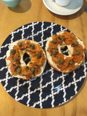 Bagel Salmon and Cream Cheese (14.50$) at Sweet Release in Wellington