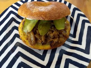 Chicken & cheese bagel at Sweet Release in Wellington