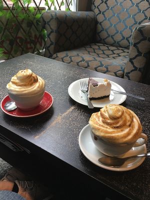 Hot chocolates with marshmallow fluff and a Hersheys inspired chocolate pie at Sweet Release in Wellington