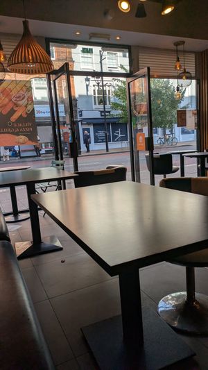 Seating at Village Pizza in Surbiton