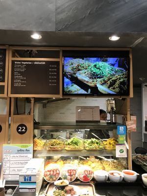 This is the stand  at Walee Vegetarian in Bangkok