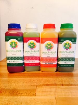 Juices to go at Seed to Leaf Organics in Santa Rosa