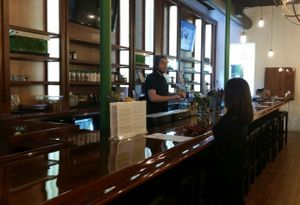 Zach serving a customer at the juice bar at Seed to Leaf Organics in Santa Rosa