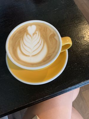 latte w/ oat milk at Cafe Michelle in Warsaw