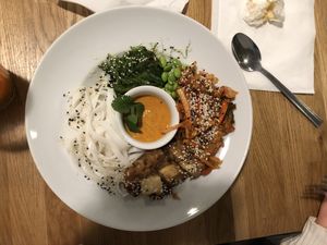 Kimchi bowl  at Cafe Michelle in Warsaw