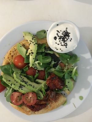 Vegan omelette  at Cafe Michelle in Warsaw