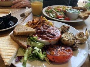 English breakfast   at Cafe Michelle in Warsaw