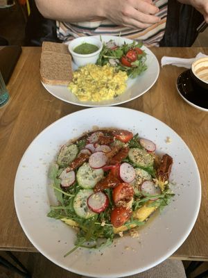 Omelette and scrambled tofu  at Cafe Michelle in Warsaw