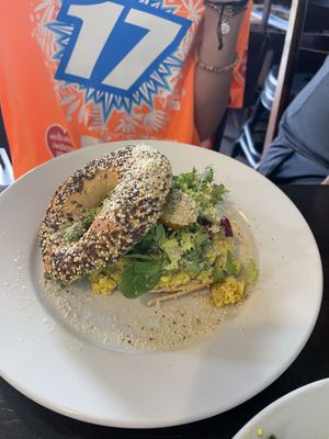 Bajgiel z tofucznica   at Cafe Michelle in Warsaw