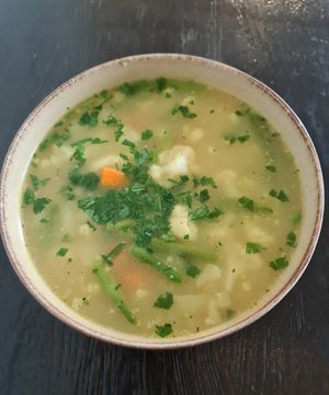 Cauliflower soup at Cafe Michelle in Warsaw