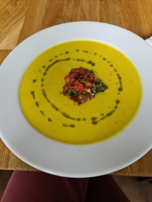 Cream soup at Cafe Michelle in Warsaw