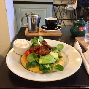 Vegan omelette  at Cafe Michelle in Warsaw