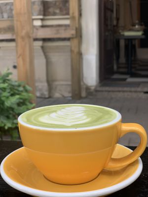 Oat milk Matcha Latte at Cafe Michelle in Warsaw