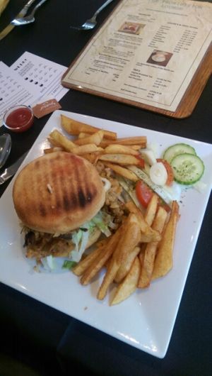 The Speakeasy vegetarian burger at The Prohibition Lounge in East London