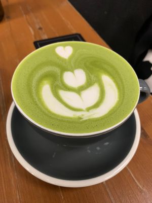 My fav matcha latte 💚 at Veggie Box in St Petersburg