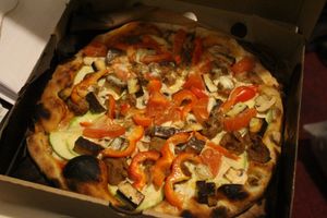 packed pizza(vegan hardcore 500g)-about 350Rub at Veggie Box in St Petersburg