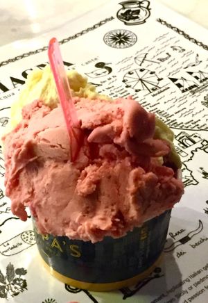 Sorbet - mango, strawberry and wildberry flavours  at Vespa's Gelateria in Mornington