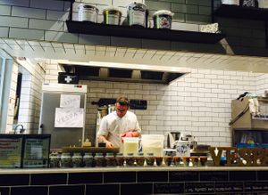 Gelato kitchen at Vespa's Gelateria in Mornington