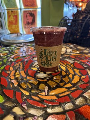 Purple rain smoothie  at Tiger Lily Cafe in Port Jefferson