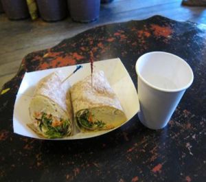 Shaharazade wrap - aka hummus & salad wrap at Tiger Lily Cafe in Port Jefferson