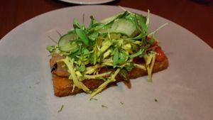 Crunchy polenta at Miss Kaplan in Tel Aviv