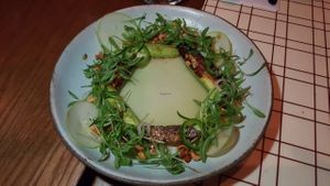 Pan seared baby zuccini at Miss Kaplan in Tel Aviv