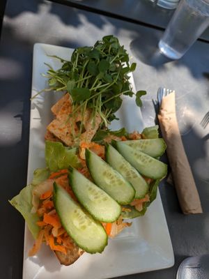 Marinated tofu sandwich at Gabriel's Cafe in Nanaimo