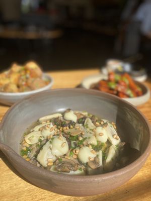 Agnolotti, mushroom, parsnip and pine nuts  at The Independent in Gembrook