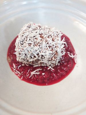 Lamington dessert at The Independent in Gembrook