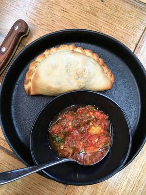Broccoli & coconut cheese empanada at The Independent in Gembrook
