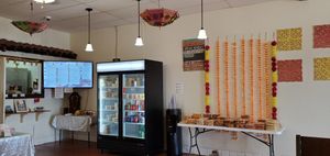 Sweets, Chaat, Rotis and Drinks are ready for purchase. at Sattvik Foods in San Diego