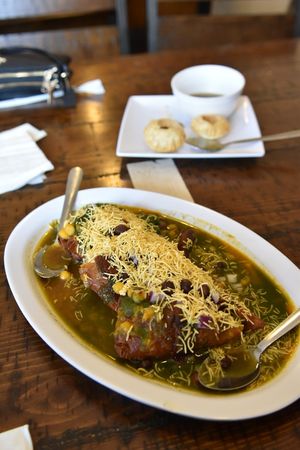Samosa Chaat at Sattvik Foods in San Diego