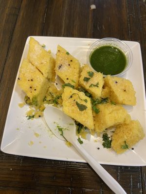 Khaman- Dhokla (vegan) at Sattvik Foods in San Diego