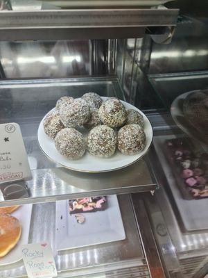 Some options in the cabinet.  at Kallista Tea Rooms in Kallista