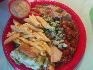 Buffet plate at Cottage Greens in Katy