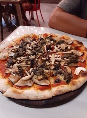 Vegan pizza  at By Hand Cafe in Chiang Mai