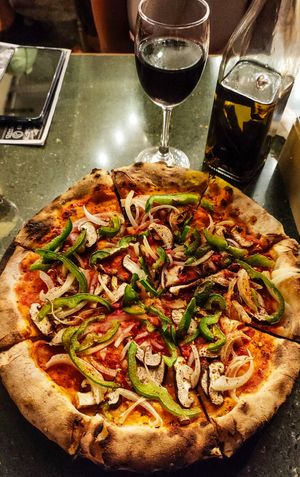 Vegan pizza at By Hand Cafe in Chiang Mai