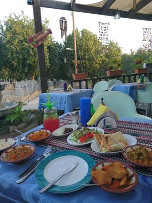 The "village special", the plates just kept coming! at St. Paul's Pillar Restaurant in Paphos